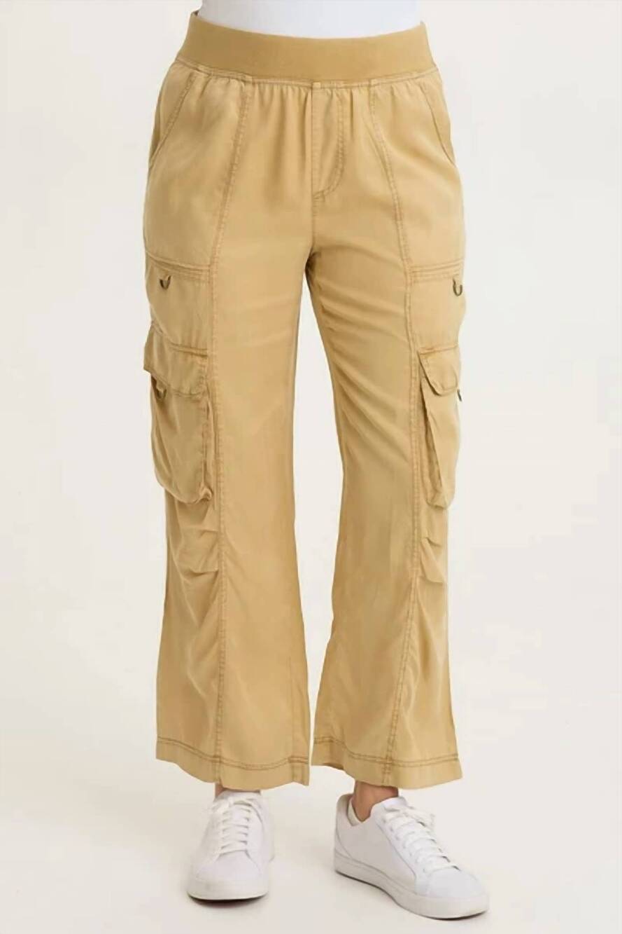 NEW XCVI radnor twill cargo crop pants in sepia pigment